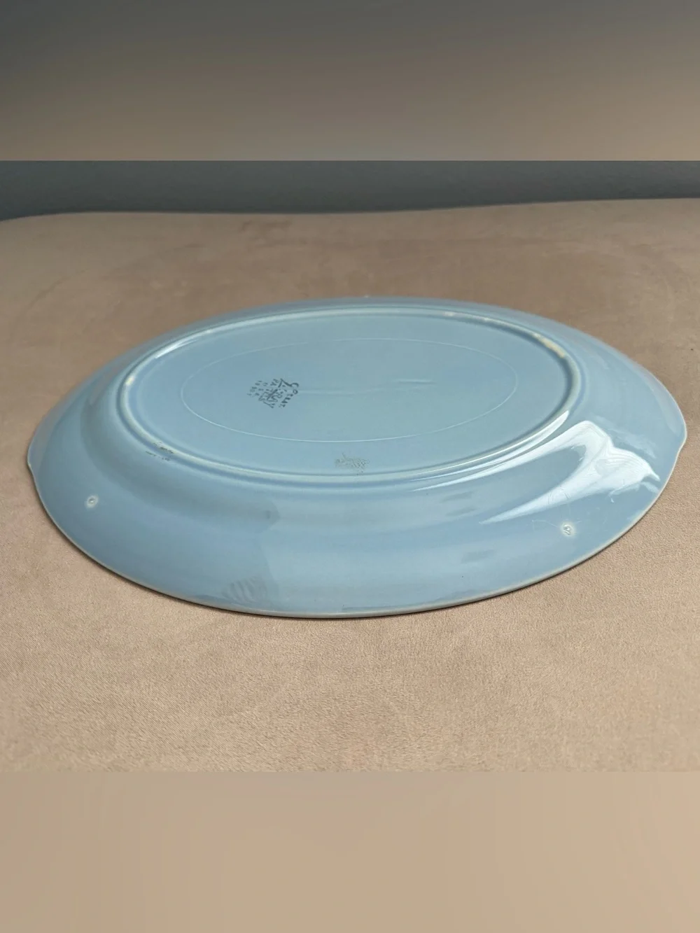 Taylor Smith Taylor USA Vintage LURAY PASTELS BLUE Oval Serving Platter 13”x9.75